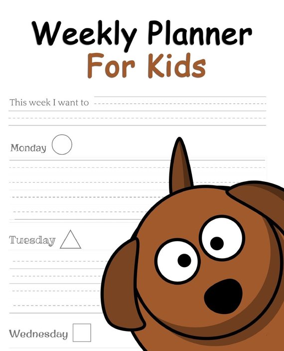 Weekly Planner For Kids, Dog Cover – P2G Publishing